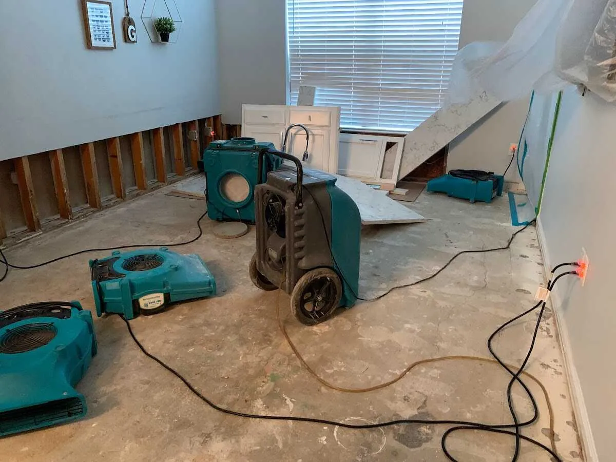 Dehumidifier in flood-cut room for Water Extraction & Removal in Scotts Valley